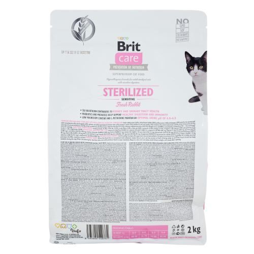 Сухой корм Brit Care Cat GF Sterilized Sensitive для стерилизованных кошек с чувствительным пищеварением, с кроликом, 2 кг 171290 фото